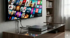 Media player smart conectat la televizor pentru streaming 4K