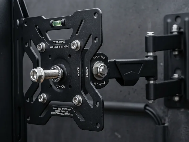 Mecanism Fixare VESA Detaliu tehnic suporturi TV de perete VESA.